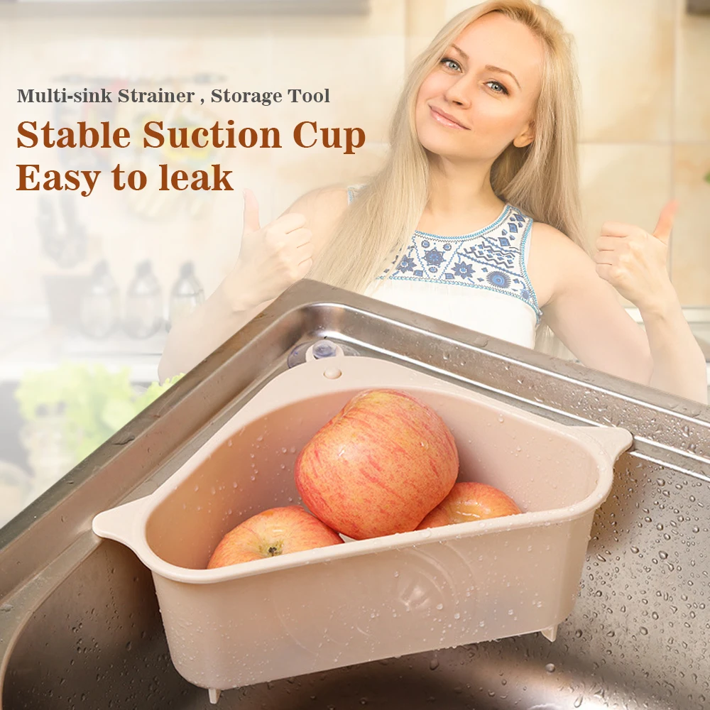 New Kitchen Triangular Sink Strainer Drain Vegetable Fruit Drainer Basket Suction Cup Sponge Rack Storage Tool Sink Filter Shelf
New Kitchen Triangular Sink Strainer Drain Vegetable Fruit Drainer Basket Suction Cup Sponge Rack Storage Tool Sink Filter Shelf