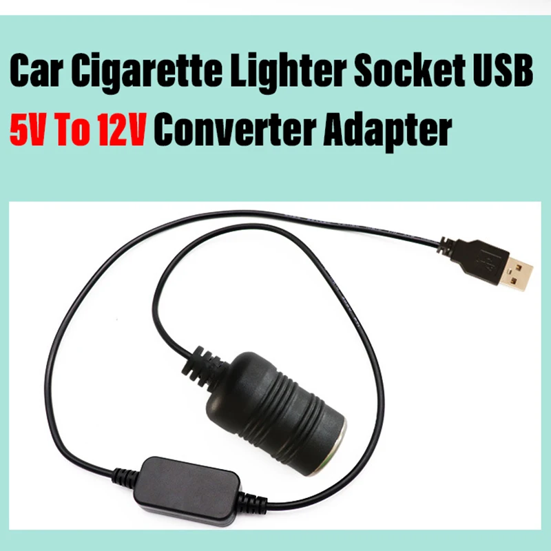 Фото Автомобильный прикуриватель гнездо USB 5В на 12В конвертер адаптер проводной