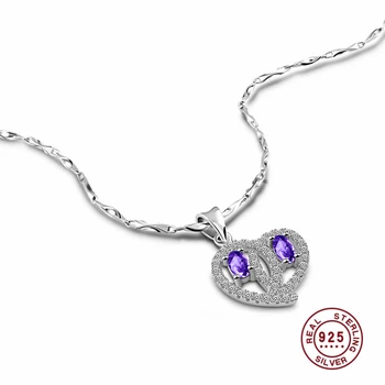 Bohemia Purple Zircon Choker Authentic Heart 925 Sterling Silver Chain Pendant Necklaces For Women KFN1042-T
Bohemia Purple Zircon Choker Authentic Heart 925 Sterling Silver Chain Pendant Necklaces For Women KFN1042-T