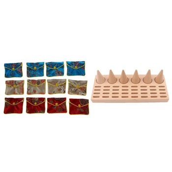 12 x Jewellery Jewelry Silk Purse Pouch Gift Bag Bags HOT with Natural Wood Finger Ring Stand Jewelry Display Holder 
12 x Jewellery Jewelry Silk Purse Pouch Gift Bag Bags HOT with Natural Wood Finger Ring Stand Jewelry Display Holder