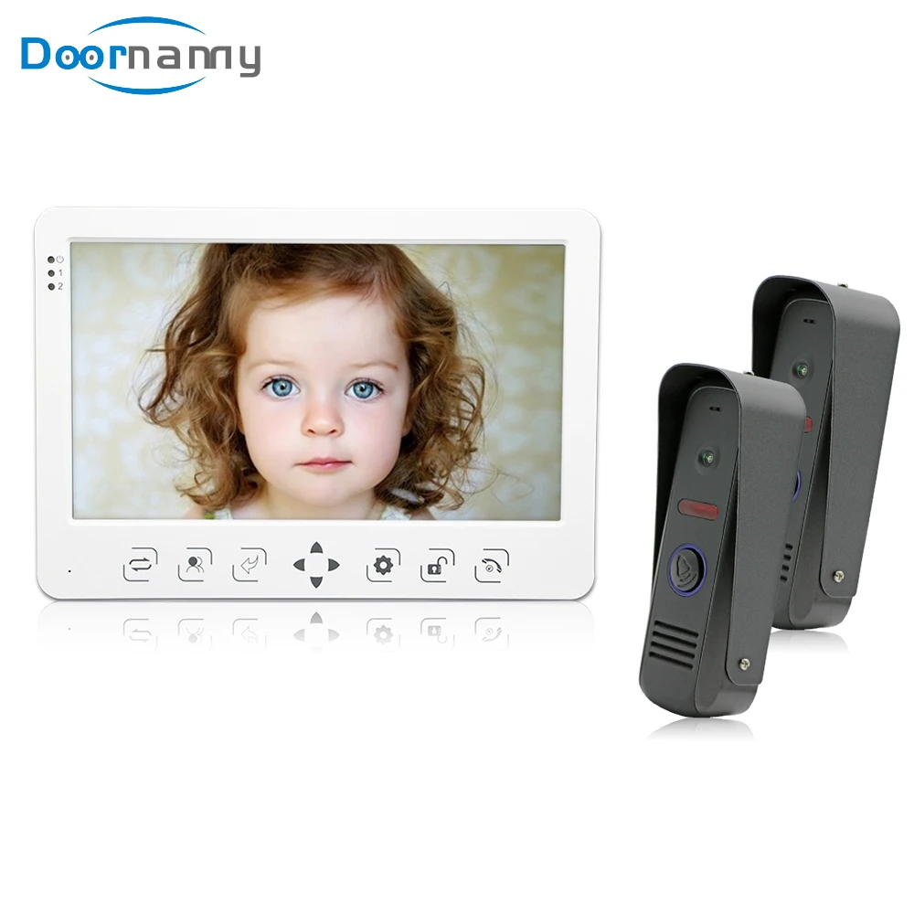 Doornanny 2Doorbell to 1Monitor Two Doors Video Intercom Systems Kit 1200TVL High Resolution Doorbell Monitor For Home Apartment
Doornanny 2Doorbell to 1Monitor Two Doors Video Intercom Systems Kit 1200TVL High Resolution Doorbell Monitor For Home Apartment