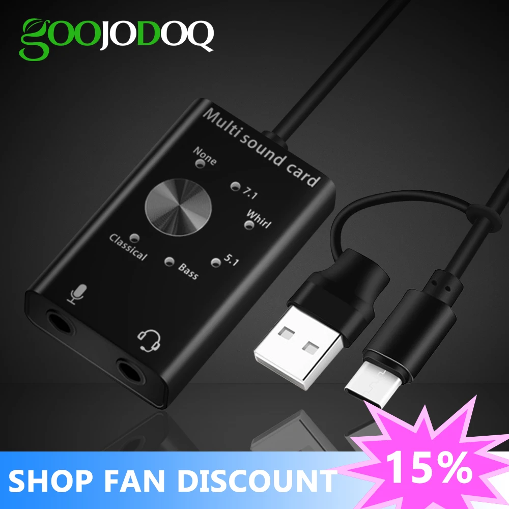 Headset 7.1 External Sound Card for Laptop USB Audio Interface 5.1 USB Sound Card 2 in 1 Microphone Earphone 6 Sound Effects
Headset 7.1 External Sound Card for Laptop USB Audio Interface 5.1 USB Sound Card 2 in 1 Microphone Earphone 6 Sound Effects