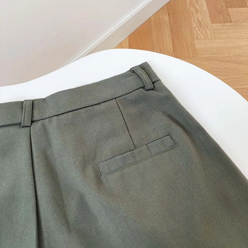 FORYUNSHES Women Wide Leg Cigarette Suits Trousers 2020 Autumn Femme High Waist Straight Pants Casual Office Business Bottom
