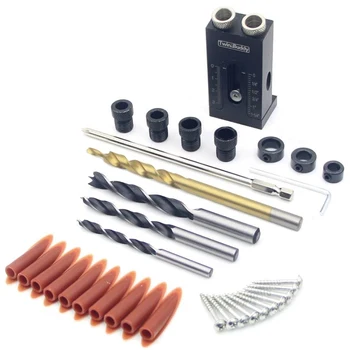 Woodworking Oblique Hole Locator Drill Bits Pocket Hole Jig Kit 15 Degree Angle Drill Guide Set Hole Puncher Tools 
Woodworking Oblique Hole Locator Drill Bits Pocket Hole Jig Kit 15 Degree Angle Drill Guide Set Hole Puncher Tools