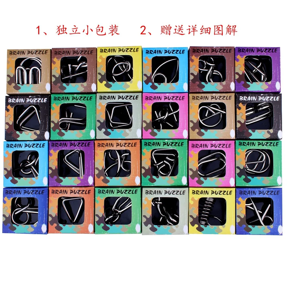 Intelligence Knot 24-Piece Set Educational Toy Metal Unclasp Unlock Looping-off Nine Hot Selling
Intelligence Knot 24-Piece Set Educational Toy Metal Unclasp Unlock Looping-off Nine Hot Selling