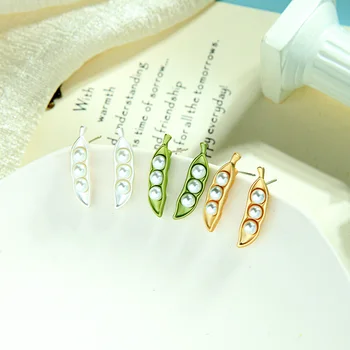 2020 New Fashion Jewelry Simple Ear Stud Gold Green Color Pea Imitation Pearl Plant Stud Earrings For Women
2020 New Fashion Jewelry Simple Ear Stud Gold Green Color Pea Imitation Pearl Plant Stud Earrings For Women