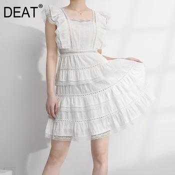 DEAT 2020 new summer fashion women clothes round neck sleeveless ruffles lace hollow out cake dress vacation vestido WM99300L
DEAT 2020 new summer fashion women clothes round neck sleeveless ruffles lace hollow out cake dress vacation vestido WM99300L