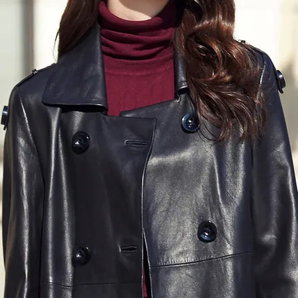 New Autumn Womens Real Jackets And Coats Double Breasted Long Slim ladies sheepskin Leather trench LX930
New Autumn Womens Real Jackets And Coats Double Breasted Long Slim ladies sheepskin Leather trench LX930