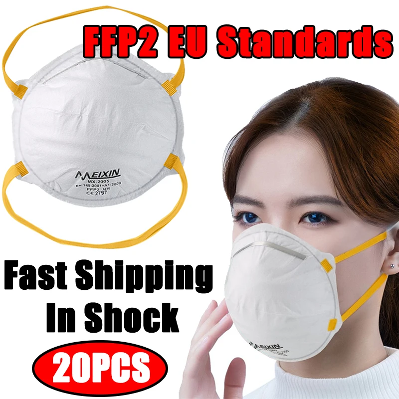 In Stocks 20PCS FFP2 Anti Bacterial Fog Haze Dust-Proof Mouth Mask Against Droplets Head-Mounted Mouth Cover With Air Valve
In Stocks 20PCS FFP2 Anti Bacterial Fog Haze Dust-Proof Mouth Mask Against Droplets Head-Mounted Mouth Cover With Air Valve