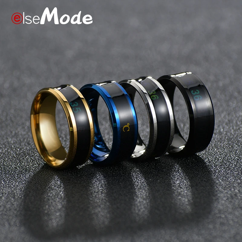 ELSEMODE Titanium Steel Temperature Measurement Ring for Women Mens Cool Wedding Band Rings Anel Masculino Lover Gift
ELSEMODE Titanium Steel Temperature Measurement Ring for Women Mens Cool Wedding Band Rings Anel Masculino Lover Gift