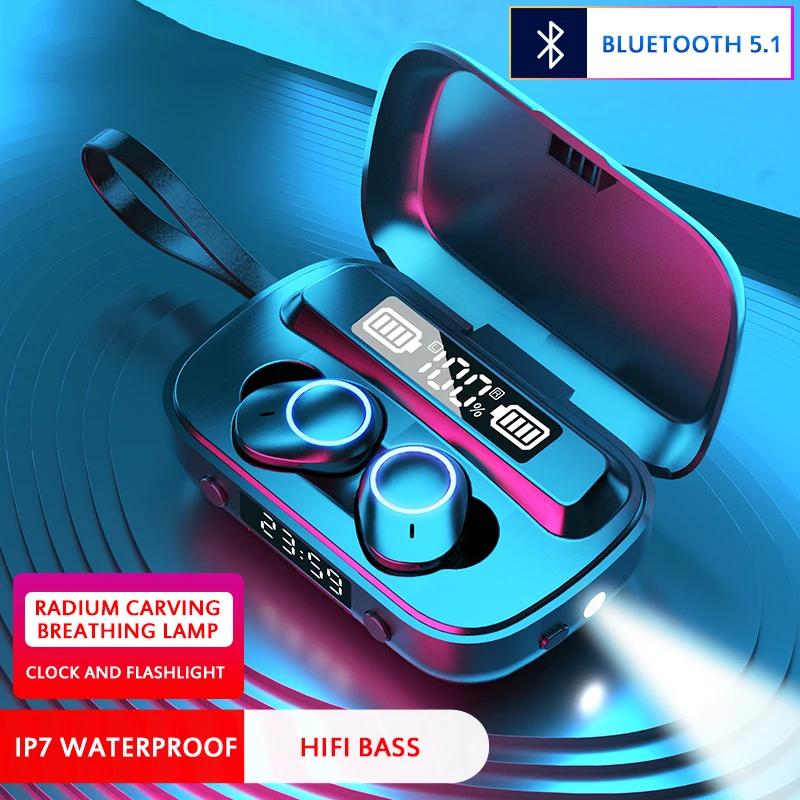 Wireless Bluetooth Earphones 5.0 TWS IPX7 Waterproof Earbuds HiFi Stereo Gaming Sport Touch Headsets with Mic Clock Flashlight
Wireless Bluetooth Earphones 5.0 TWS IPX7 Waterproof Earbuds HiFi Stereo Gaming Sport Touch Headsets with Mic Clock Flashlight