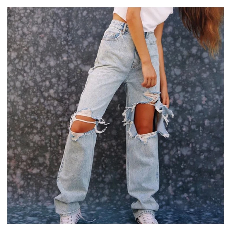 Ripped Women's Jeans Hole Slimming High Waist Women Denim Pants Sexy Autumn New Casual Ladies Female Straight Trousers 6300
Ripped Women's Jeans Hole Slimming High Waist Women Denim Pants Sexy Autumn New Casual Ladies Female Straight Trousers 6300