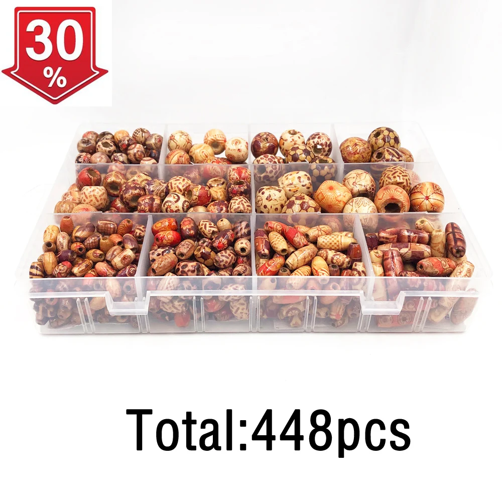 448pcs/Set Pattern Wooden Round Beads Oval Beads 10 Grid Natural Wood Loose Bead Spacer For Charm Necklace DIY Jewelry Handmade
448pcs/Set Pattern Wooden Round Beads Oval Beads 10 Grid Natural Wood Loose Bead Spacer For Charm Necklace DIY Jewelry Handmade