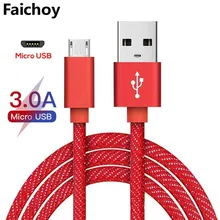 Gute 3A Schnelle Lade Micro USB Kabel für Xiaomi Redmi Hinweis 5 Pro 4 Reversible Micro USB Ladegerät Daten Kabel für Samsung Mobile(China)