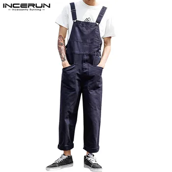 INCERUN Fashion Men Jumpsuits Joggers Streetwear Solid Bib Pants Multi Pockets 2020 Casual Straps Mens Cargo Overalls Plus Size 
INCERUN Fashion Men Jumpsuits Joggers Streetwear Solid Bib Pants Multi Pockets 2020 Casual Straps Mens Cargo Overalls Plus Size