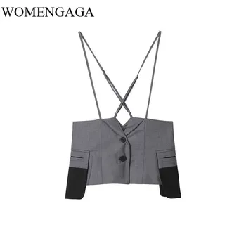 Loose Korean Patchwork Personality Slim Camis Gray Single Breasted Sense of Design 2020 Spring Summer New Women Top ZLL5031
Loose Korean Patchwork Personality Slim Camis Gray Single Breasted Sense of Design 2020 Spring Summer New Women Top ZLL5031