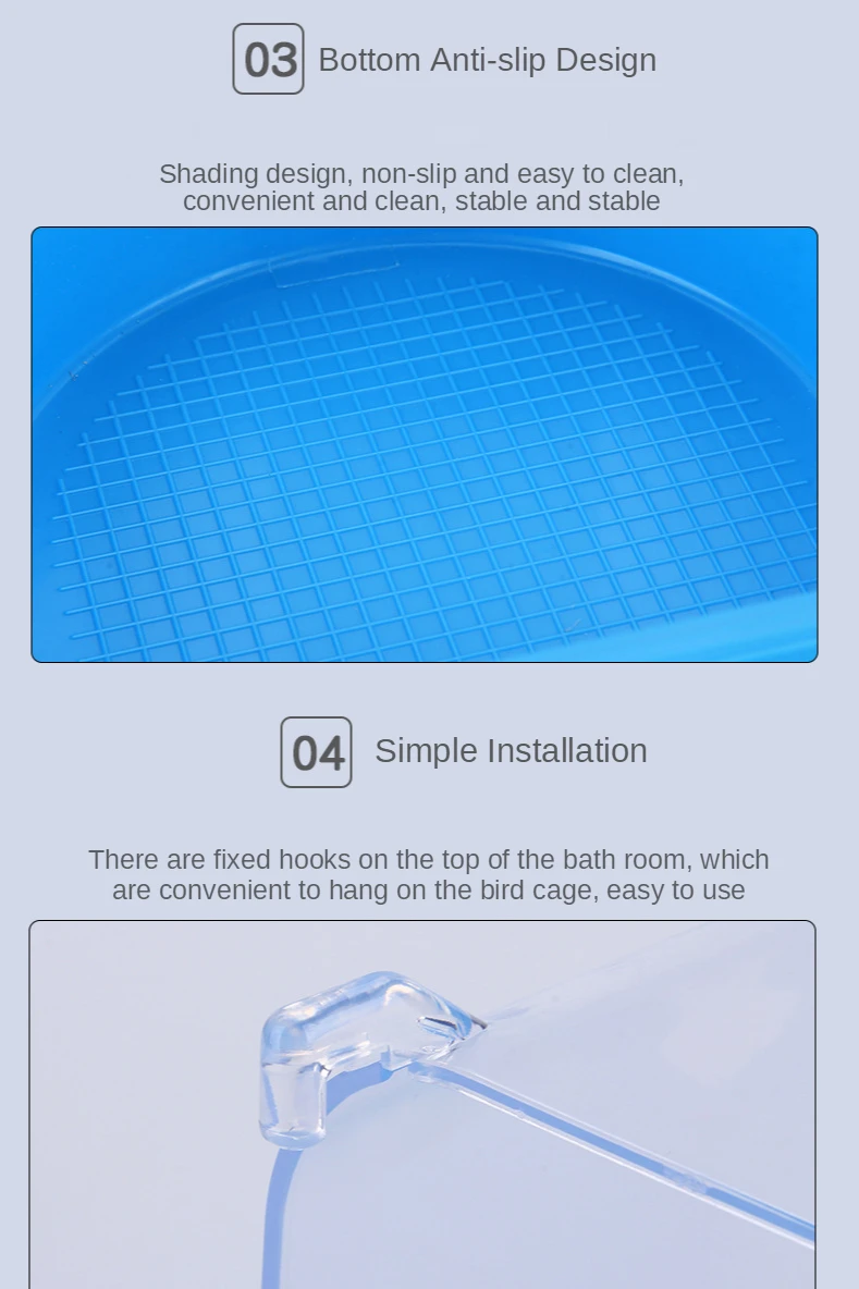 Bird Bathtub Plastic Shower Room Parrot Cleaning