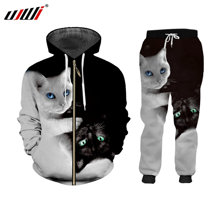 UJWI 3D Black white Cat 2 Piece Set ZIP Hoodies Suits Men/women Sweatshirt Joggers Harajuku Set Winter Unisex Tracksuit jacket
UJWI 3D Black white Cat 2 Piece Set ZIP Hoodies Suits Men/women Sweatshirt Joggers Harajuku Set Winter Unisex Tracksuit jacket