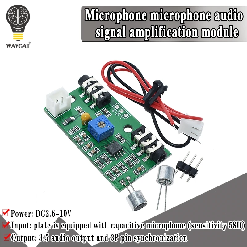 Microphone Pickup Microphone Amplifier Module Gain Adjustable Audio Amplifier Circuit AC Signal Amplifier Board
Microphone Pickup Microphone Amplifier Module Gain Adjustable Audio Amplifier Circuit AC Signal Amplifier Board