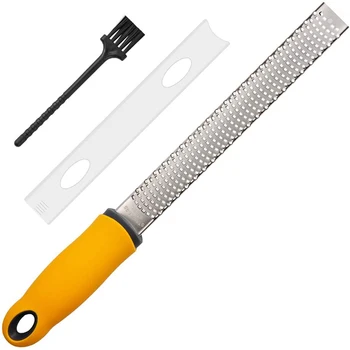 Lemon Zester, Cheese Grater, Parmesan Cheese, Ginger, Garlic, Chocolate, Protective Cover and Cleaning Brush
Lemon Zester, Cheese Grater, Parmesan Cheese, Ginger, Garlic, Chocolate, Protective Cover and Cleaning Brush