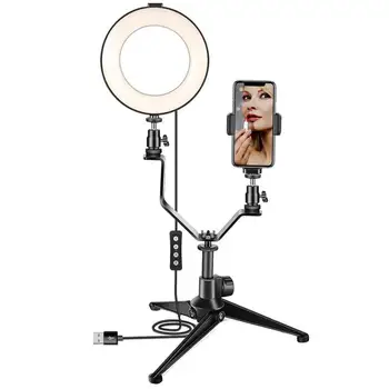 Ring Light 6inch With Tripod Stand Cell Phone Holder USB 3 Modes LED Light 6.17 
Ring Light 6inch With Tripod Stand Cell Phone Holder USB 3 Modes LED Light 6.17