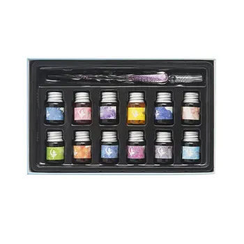 Crystal Starry Sky Glass Pen and Ink Set Glass Dip Pen Fountain Pen Inks for Writing Drawing Office School Supplies HYD8
Crystal Starry Sky Glass Pen and Ink Set Glass Dip Pen Fountain Pen Inks for Writing Drawing Office School Supplies HYD8