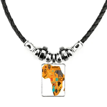 Africa Map Elephant African Savanna Illustration Necklace Handmade Leather Rope Pendant
Africa Map Elephant African Savanna Illustration Necklace Handmade Leather Rope Pendant