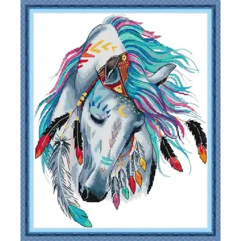 Joy Sunday Cross Stitch Sets Rainbow Horse Cotton Thread Painting 11&14CT Pattern Printed Embroider Kit DIY Home Decoration Kit
Joy Sunday Cross Stitch Sets Rainbow Horse Cotton Thread Painting 11&14CT Pattern Printed Embroider Kit DIY Home Decoration Kit