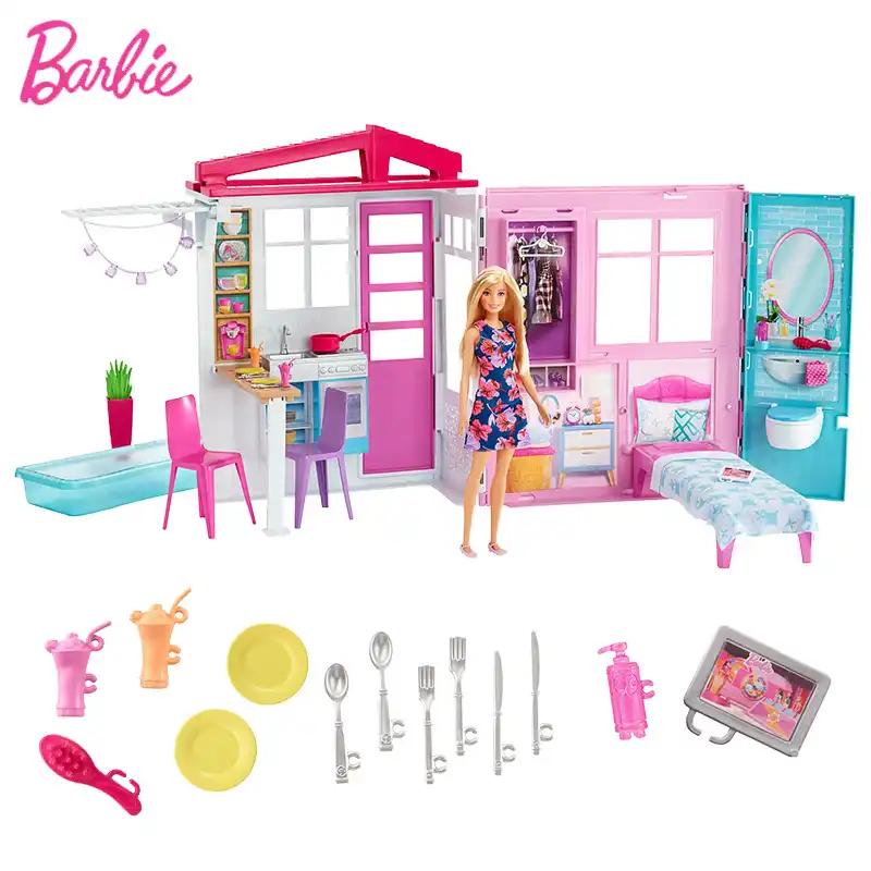 barbie doll and house <strong>set</strong> colored decoration home and kitchen