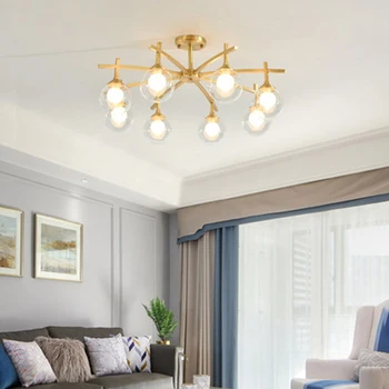 Nordic LED All Copper Glass Chandelier Lighting American Luxury Living Room Lamp Study Bedroom Magic Bean Kitchen Decor Fixtures
Nordic LED All Copper Glass Chandelier Lighting American Luxury Living Room Lamp Study Bedroom Magic Bean Kitchen Decor Fixtures