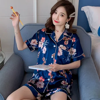 Summer Silk Short-sleeved Shorts Pajamas Two-piece Sets Student Ice Silk Thin Can Go Out Casual Homewear Suit Pajama Shorts
Summer Silk Short-sleeved Shorts Pajamas Two-piece Sets Student Ice Silk Thin Can Go Out Casual Homewear Suit Pajama Shorts