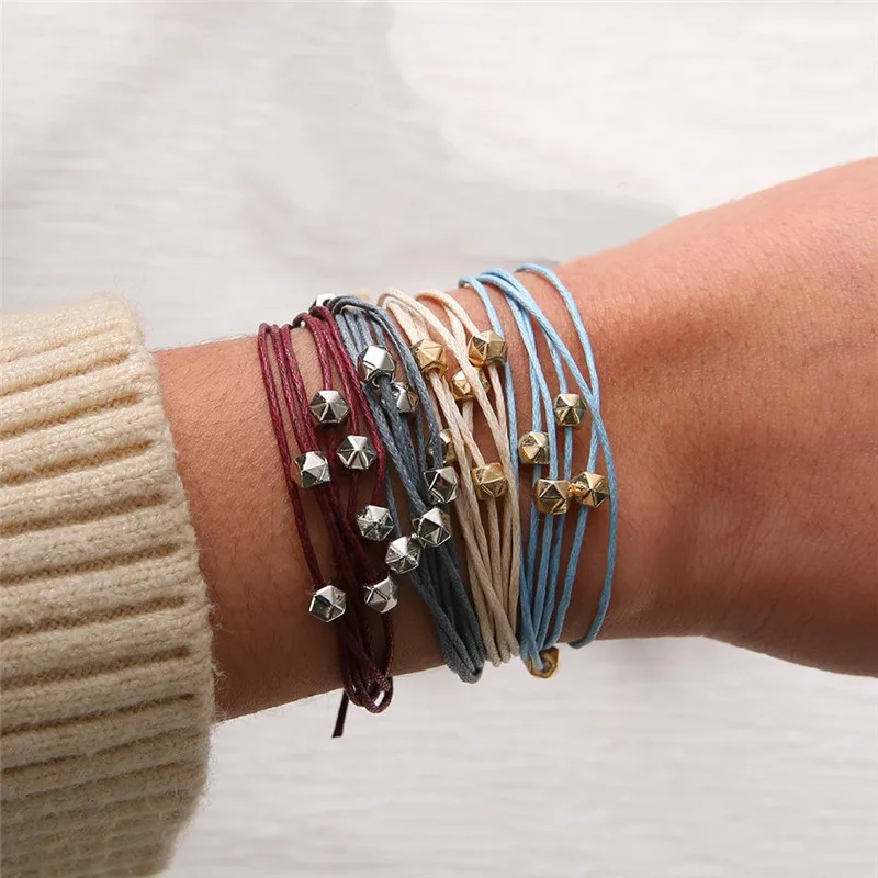 4pcs/set Bracelet Jewelry Handmade Wrap Bracelet Geometric Alloy Beads Bracelet Strands Leather Rope Woven Bracelet
4pcs/set Bracelet Jewelry Handmade Wrap Bracelet Geometric Alloy Beads Bracelet Strands Leather Rope Woven Bracelet