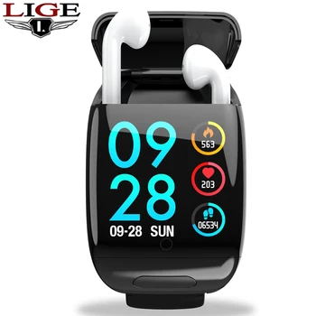 LIGE New Smart Watch TWS Bluetooth headset wireless headphone Fitness Bracelet Heart Rate Smart Wristband Smart Watch Men Women
LIGE New Smart Watch TWS Bluetooth headset wireless headphone Fitness Bracelet Heart Rate Smart Wristband Smart Watch Men Women