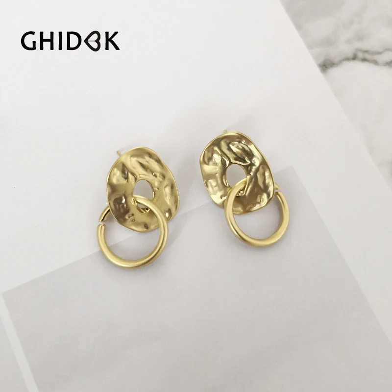 GHIDBK Matte Gold Hammered Hollow Coin Stud Earrings Minimalist Dainty Geometric Trend Ring Earring Boho Medallion Charm Earring
GHIDBK Matte Gold Hammered Hollow Coin Stud Earrings Minimalist Dainty Geometric Trend Ring Earring Boho Medallion Charm Earring
