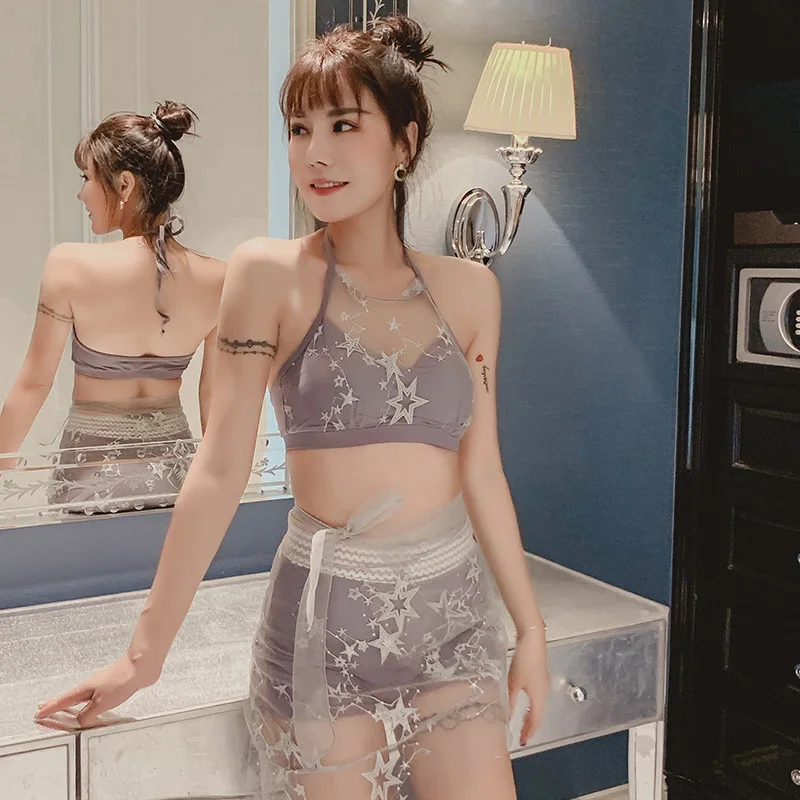 2019 Korean-style New Style Gauze Camisole High-waisted-Slimming Suction Eye Bikini Two-Piece Set WOMEN'S Swimwear
2019 Korean-style New Style Gauze Camisole High-waisted-Slimming Suction Eye Bikini Two-Piece Set WOMEN'S Swimwear