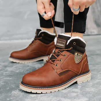 2019 New Winter Warm Fur Men's Boots Leather Ankle Boots Waterproof Snow Boots Outdoor Desert Boots Comfortable Motorcycle boots
2019 New Winter Warm Fur Men's Boots Leather Ankle Boots Waterproof Snow Boots Outdoor Desert Boots Comfortable Motorcycle boots