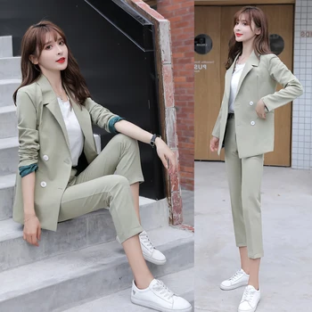 Fashion 2020 spring new bean green hit color lining net red Korean small suit two-piece female suit suit
Fashion 2020 spring new bean green hit color lining net red Korean small suit two-piece female suit suit