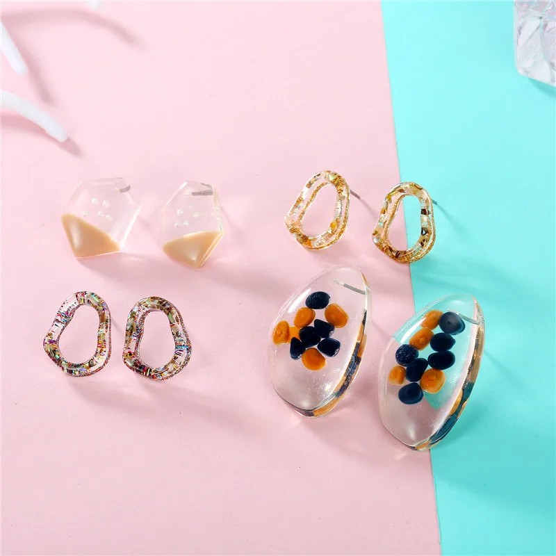 Dayoff New Transparent Irregular Earing Fashion Simple Stud Earrings Geometric Small Geometric Earstud Women Jewelry E690
Dayoff New Transparent Irregular Earing Fashion Simple Stud Earrings Geometric Small Geometric Earstud Women Jewelry E690