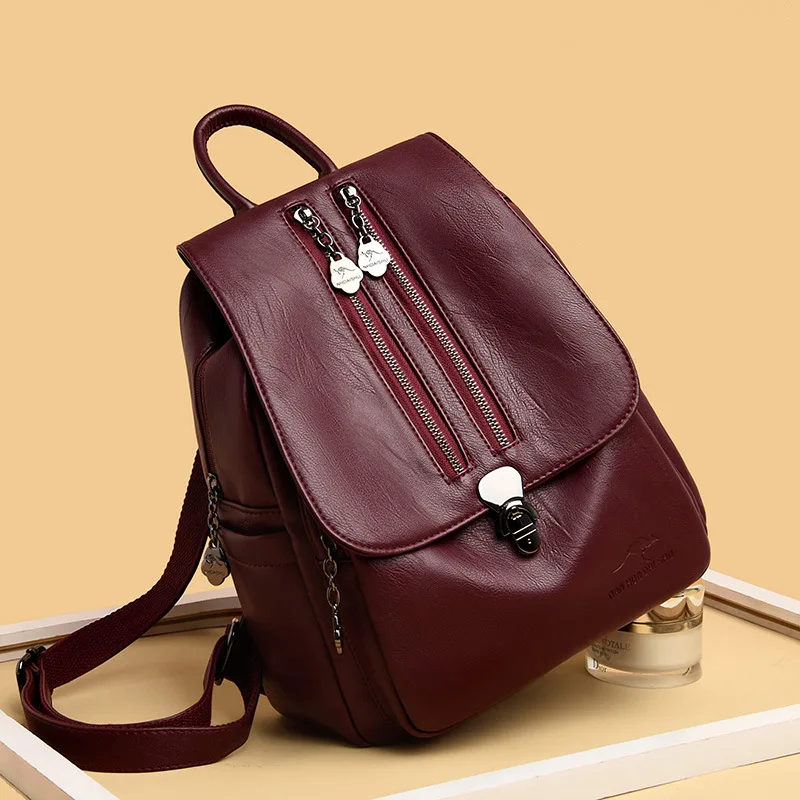 2019 New Style Genuine Leather Shoulder WOMEN'S Bag Bag Trend Textured Lock Backpack Campus Casual Sheepskin School Bag 
2019 New Style Genuine Leather Shoulder WOMEN'S Bag Bag Trend Textured Lock Backpack Campus Casual Sheepskin School Bag