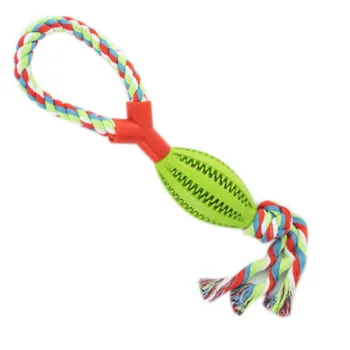 Pet Dog Interactive Toy Chewing Ball Rubber Durable Cotton Rope Knot Toy For Small Dog Training Chewing Play 
Pet Dog Interactive Toy Chewing Ball Rubber Durable Cotton Rope Knot Toy For Small Dog Training Chewing Play