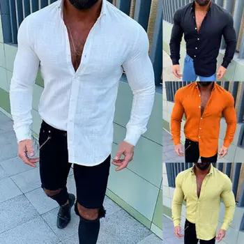 Men Summer Linen Slim Fit Long Sleeve V Neck Shirt Casual Tops Shirts 2019 Hot Sale
Men Summer Linen Slim Fit Long Sleeve V Neck Shirt Casual Tops Shirts 2019 Hot Sale