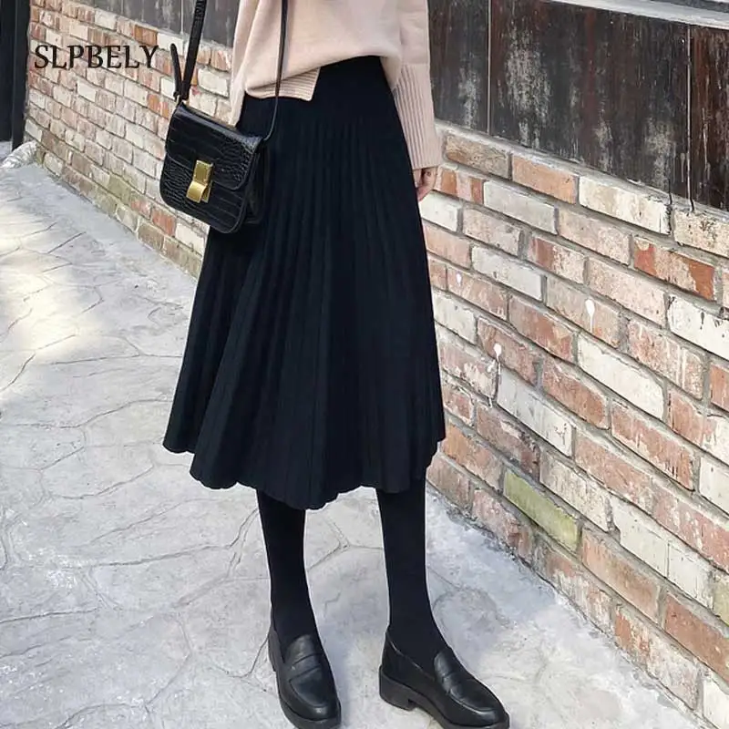 SLPBELY Women High Waist Winter Pleated Midi Skirt Casual Korean Style Skrit For Femmal A-line Fashion Black Lady Autumn Skirt
SLPBELY Women High Waist Winter Pleated Midi Skirt Casual Korean Style Skrit For Femmal A-line Fashion Black Lady Autumn Skirt