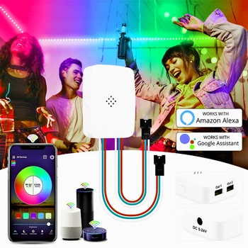 Magic Home IOS/Android WiFi App Music 2Output SPI WiFi Pixel Controller Dual Output 5-24V Works with Alexa Google Home Led Strip
Magic Home IOS/Android WiFi App Music 2Output SPI WiFi Pixel Controller Dual Output 5-24V Works with Alexa Google Home Led Strip