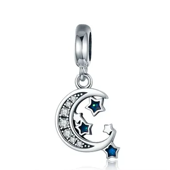 Authentic 925 Sterling Silver Sparkling Sky Moon & Star Clear CZ Dangle Charm fit Charm Bracelet Fine Jewelry Gift TDD639
Authentic 925 Sterling Silver Sparkling Sky Moon & Star Clear CZ Dangle Charm fit Charm Bracelet Fine Jewelry Gift TDD639
