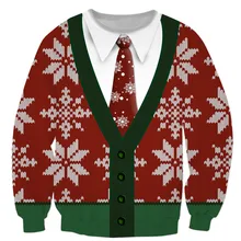 Noel Harajuku T Shirt Erkekler 2019 Streetwear 3D Baskı Uzun Kollu Tişört Komik Sıkıştırma Hip Hop T-shirt camisetas hombre(China)