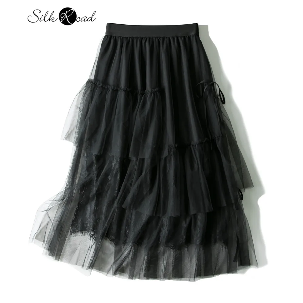 Silviye Lace mesh patchwork skirt spring 2020 spring new temperament A-line skirt cake skirt small black skirt
Silviye Lace mesh patchwork skirt spring 2020 spring new temperament A-line skirt cake skirt small black skirt