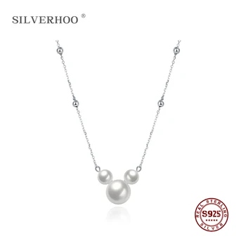 SILVERHOO 925 Sterling Silver Necklaces Women's Three Pearl Pendant Wedding Lovely Mickey Shape Necklace
SILVERHOO 925 Sterling Silver Necklaces Women's Three Pearl Pendant Wedding Lovely Mickey Shape Necklace