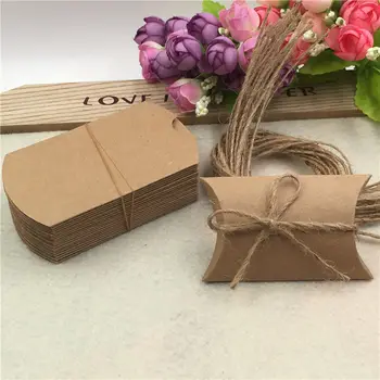 100Pcs/Lot DIY Kraft Paper Pillow Boxes Container Storage Cardboard Paperboard Handcraft Pillow Boxes Supplies With Hemp Strings
100Pcs/Lot DIY Kraft Paper Pillow Boxes Container Storage Cardboard Paperboard Handcraft Pillow Boxes Supplies With Hemp Strings