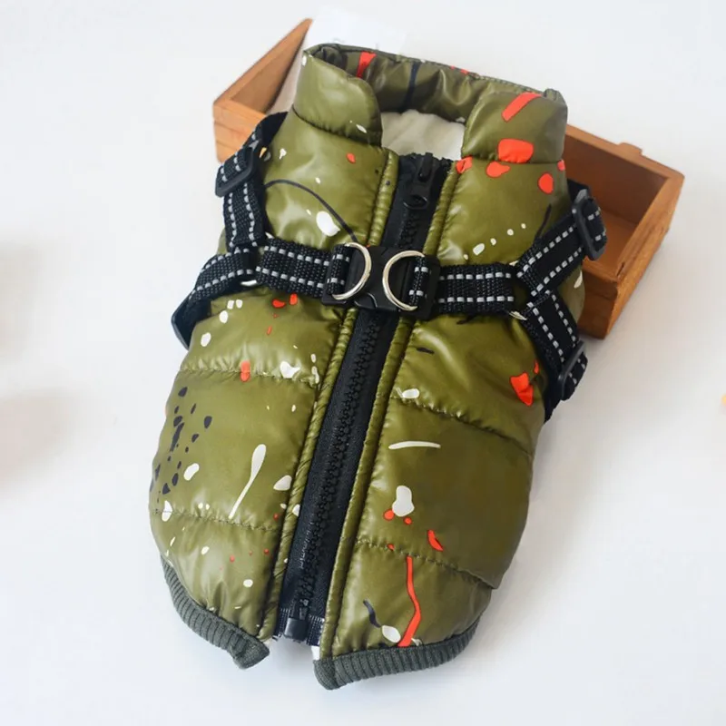 Pet Dog Jacket With Harness Winter Warm Dog Clothes For Large Dogs Waterproof Big Dog Coat Chihuahua French Bulldog Outfits Pet Dog Jacket With Harness Winter Warm Dog Clothes For Large Dogs Waterproof Big Dog Coat Chihuahua French Bulldog Outfits