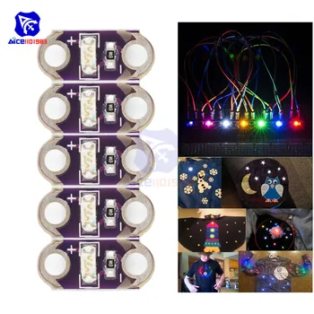 diymore 5PCS/Lot Lilypad LEDs Red/Orange/Yellow/Green/Blue for Arduino IDE E-Textiles Wearable Projects
diymore 5PCS/Lot Lilypad LEDs Red/Orange/Yellow/Green/Blue for Arduino IDE E-Textiles Wearable Projects